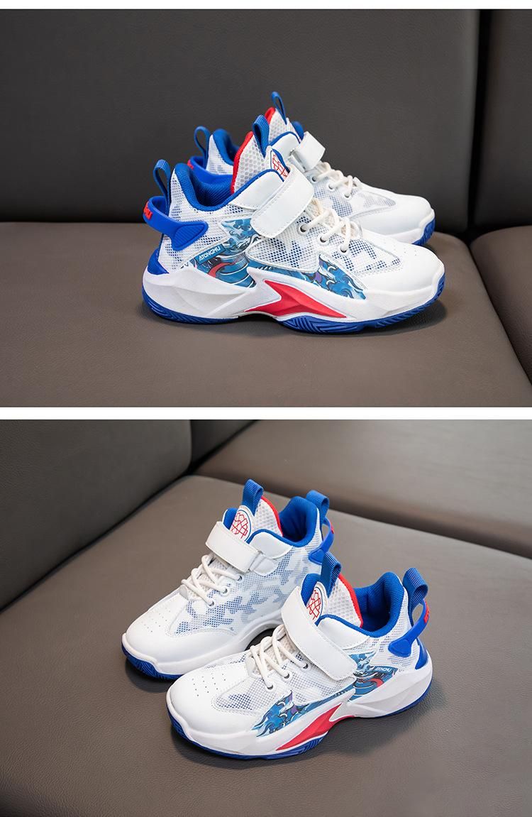 Boys basketball shoes mesh cartoon sneakers Blue