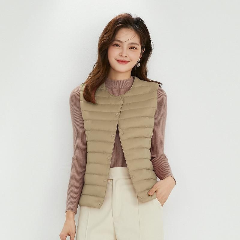 Handong Siyu 2022 Women's 90 Velvet Women's Round Neck V-Neck Lightweight Garden Ribbon Down Coat