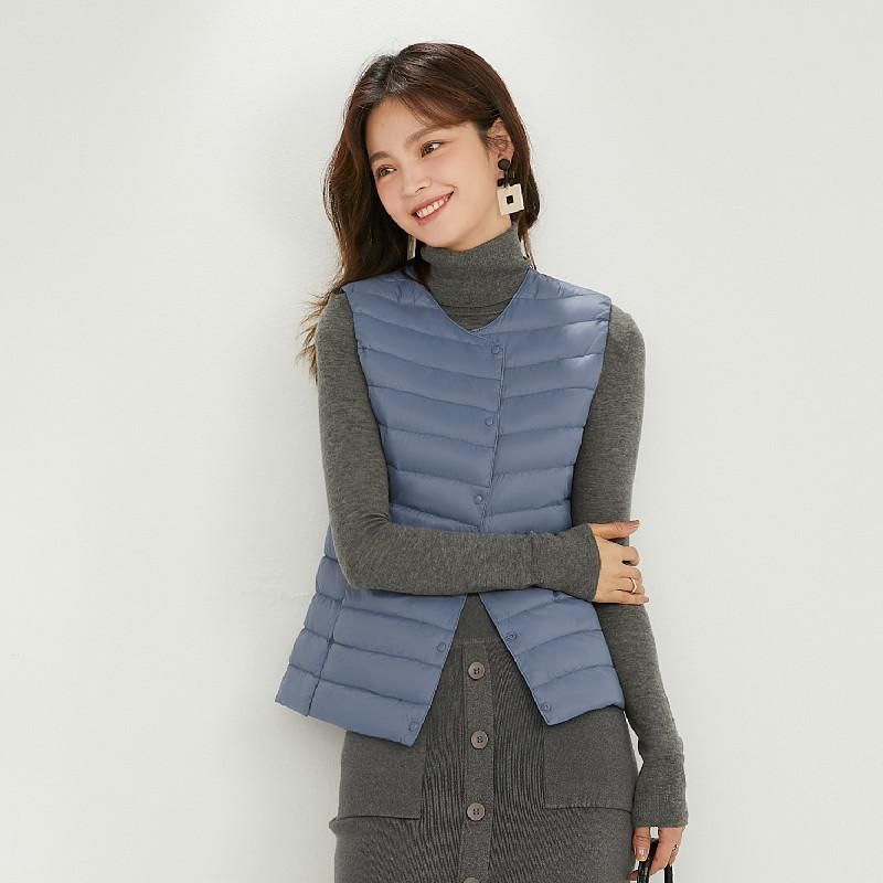 Handong Siyu 2022 Women's 90 Velvet Women's Round Neck V-Neck Lightweight Garden Ribbon Down Coat