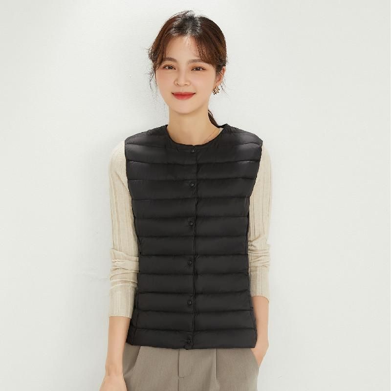 Handong Siyu 2022 Women's 90 Velvet Women's Round Neck V-Neck Lightweight Garden Ribbon Down Coat