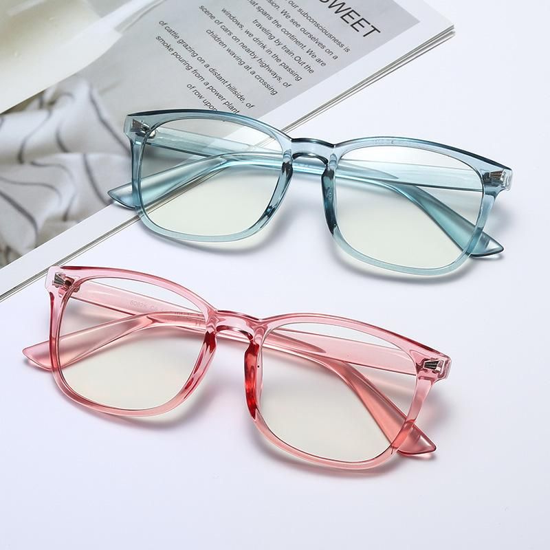 Anti-blue light Glasses flat lens Computer goggles Retro frame square mirror