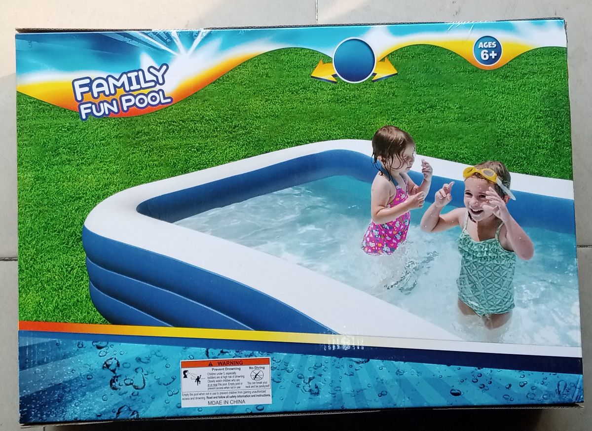 Family Fun Swimming Pool Size 370 X 185 X 60cm