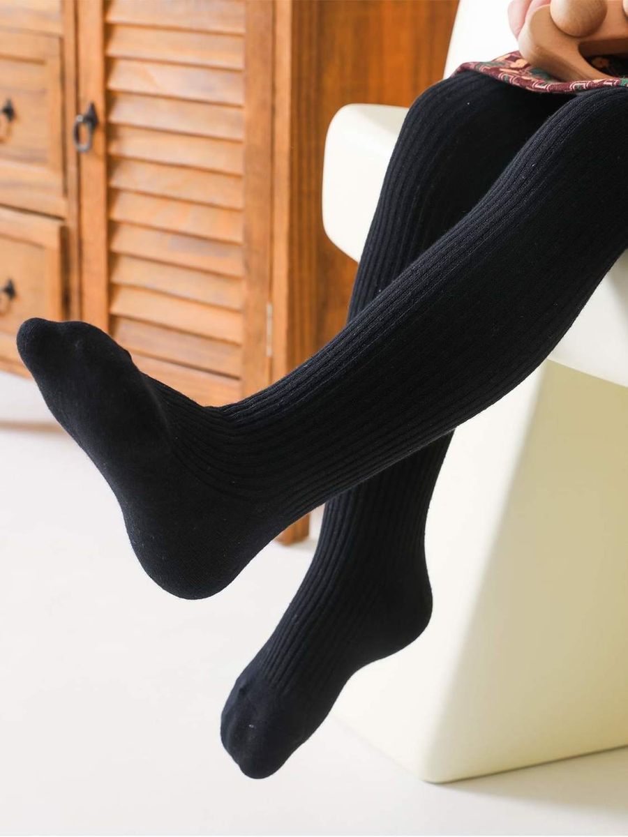 Thick Cotton Popsocks Black