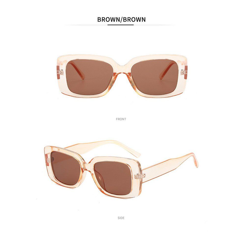 Small Frame Square Sungl Es  Olorful Street S Ing Durable Eyegl Es-Brown-146 * 138mm