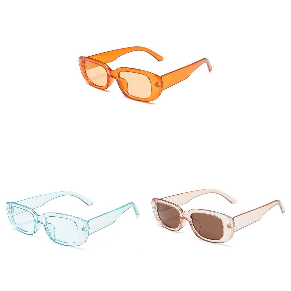 Small Frame Square Sungl Es  Olorful Street S Ing Durable Eyegl Es-Brown-146 * 138mm