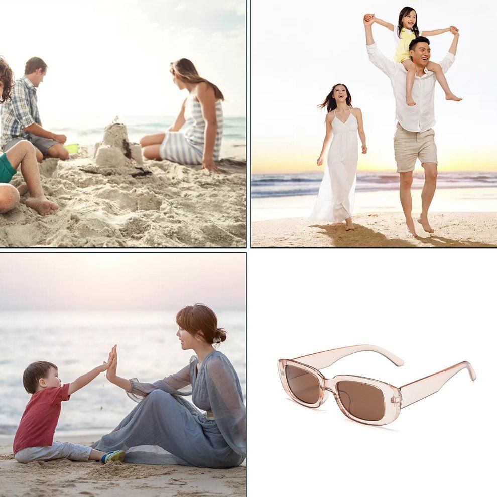 Small Frame Square Sungl Es  Olorful Street S Ing Durable Eyegl Es-Brown-146 * 138mm
