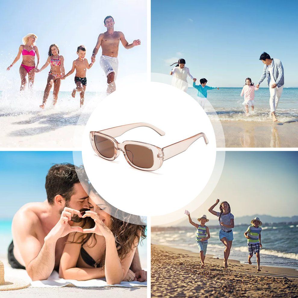 Small Frame Square Sungl Es  Olorful Street S Ing Durable Eyegl Es-Brown-146 * 138mm