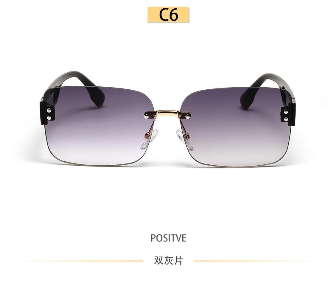 Rectangular Unisex  Square Frameless Sunglasses