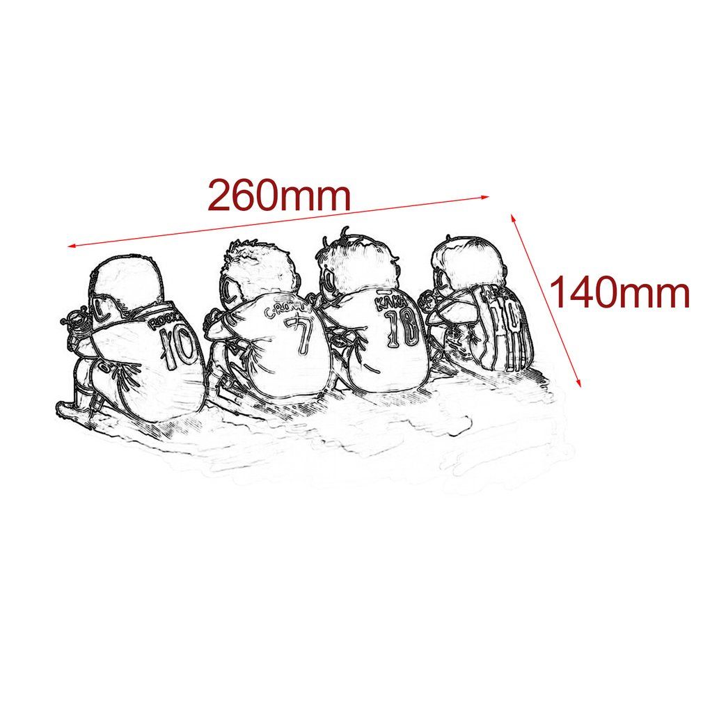 Funny Cartoon Car Sticker Football Player Pattern Sticker Waterproof Decals