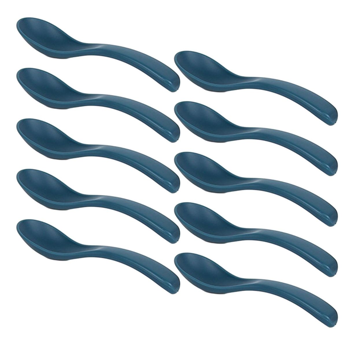 10Pcs Soup Scoops Nordic Style Household Spoons Blue