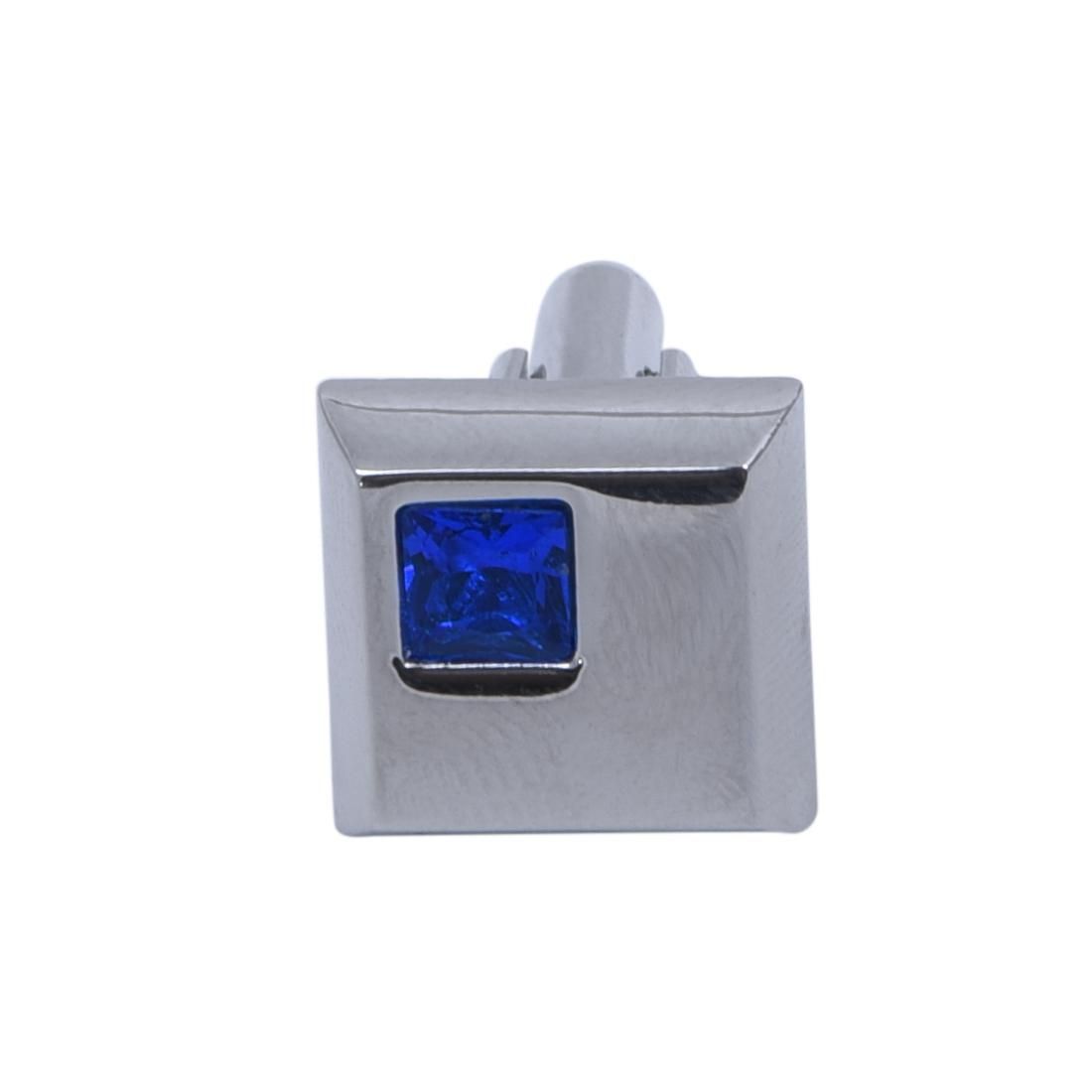 Pair Cuff on Cufflink Crystal Blue Square Shirt Jewel