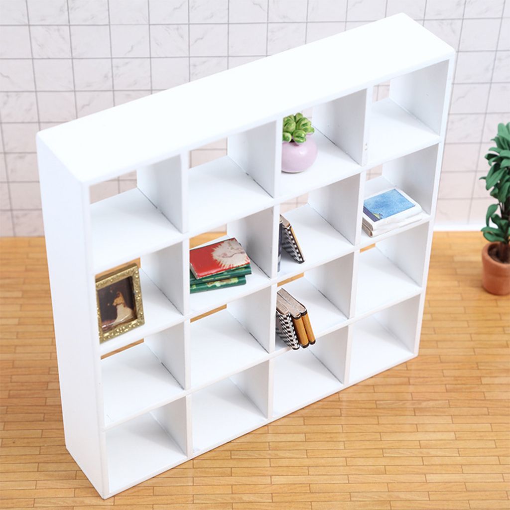 Handmade Mini 16-Grid Wooden Display Rack Storage Birch