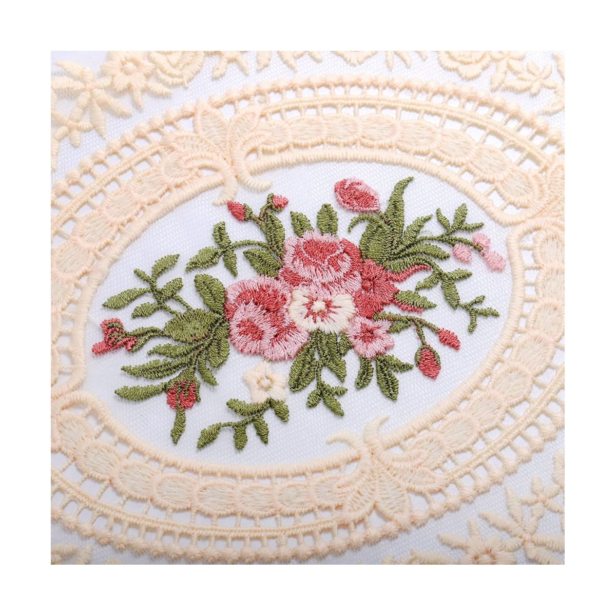 6Pcs Dinning Table Cover Embroidered Table Cloth Elegant Round  Tablecloth Coffee Coasters Napkin Party Decoration