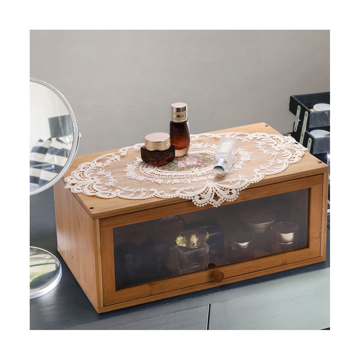6Pcs Dinning Table Cover Embroidered Table Cloth Elegant Round  Tablecloth Coffee Coasters Napkin Party Decoration