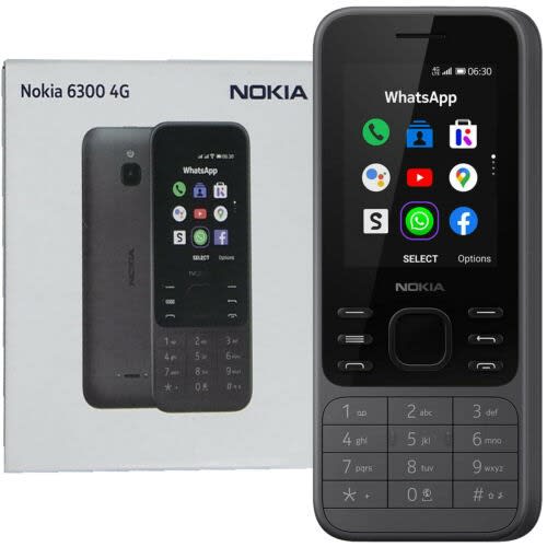 6300 -4G - 2.4" -512MB RAM - 4GB ROM- Whatsapp Enabled - Charcoal