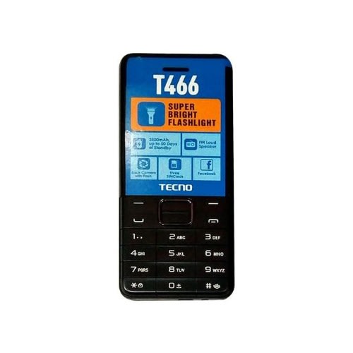 T466 - Triple Sim - 2500mAh Battery - Bright Torch - Black