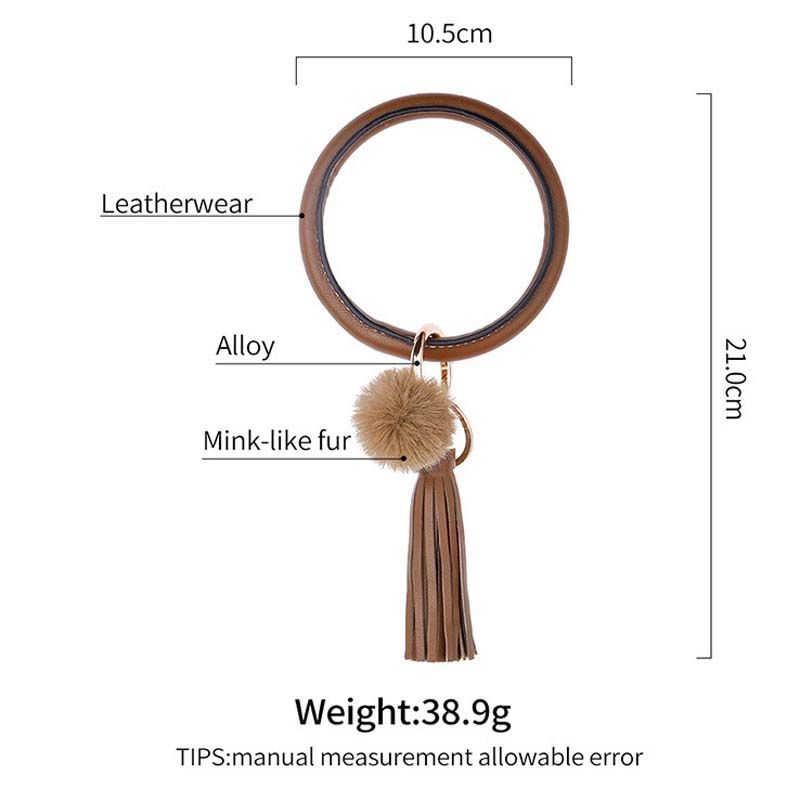 2 PCS Fringed Bracelet Keychain (Black)