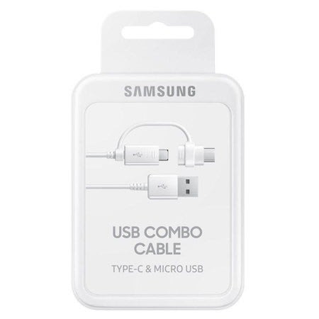USB Combo Cable - Type-C And Micro USB - White