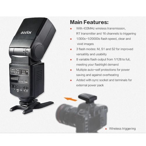 Godox Speedlite Tt520ii Camera Flash