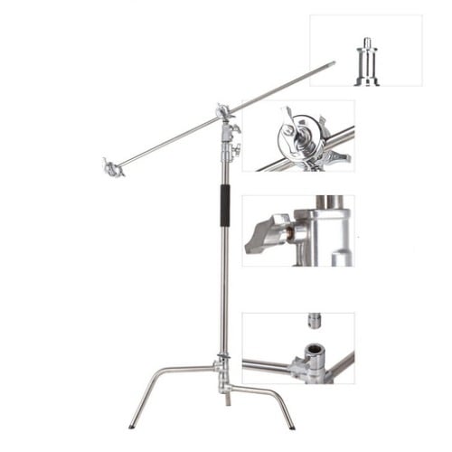 Heavy Duty Photography Studio Strobe Light C Stand + Boom Arm