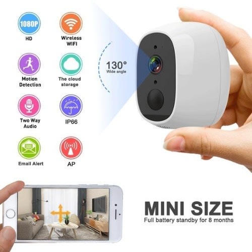 Rechargeable Pir Motion Recording Wifi Cctv Camera
