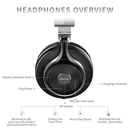 Extra Bass Bluetooth Headphone - On Ear With Mic, 57mm Driver Folding Wireless Headset