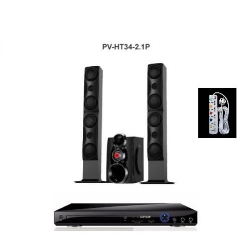2.1ch Powerful Bluetooth Home Theatre + Free Lg Dvd+ Free Extension-pv-ht34-2.1p