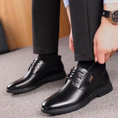 Men Corporate Leather Shoe- Black