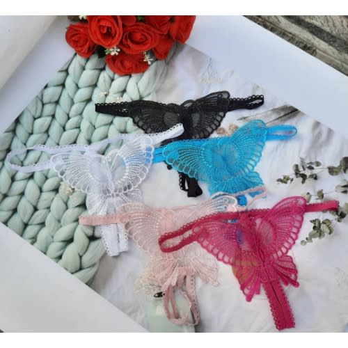5 Sets Of Butterfly G-string Panties