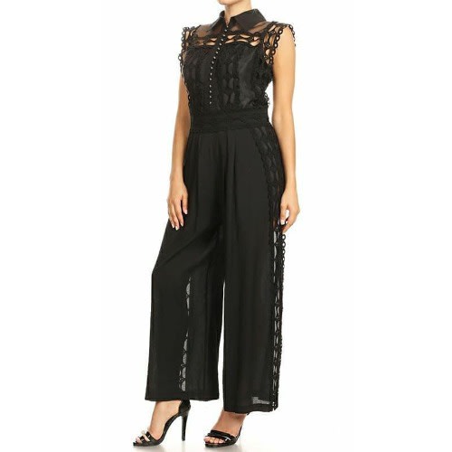 INA  - Lace Jumpsuit - Black