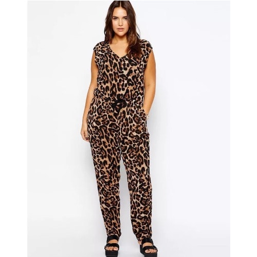 Simple Leopard Print Jumpsuit