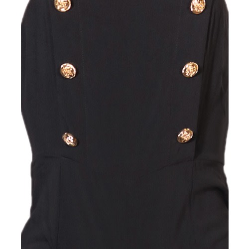 Tall Front Slit Buttoned Jumsuit - Black