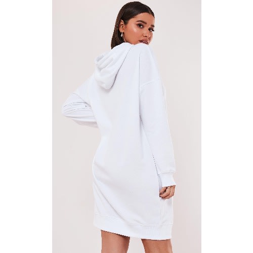 Short Hoodie Gown Sweatshirt - White