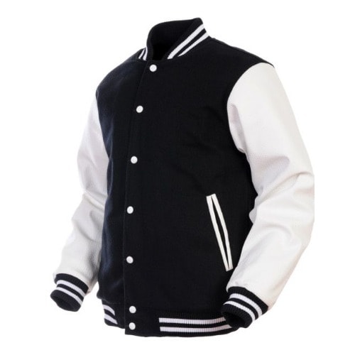Baseball Varsity Jacket - Black And White