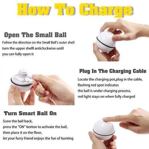 Smart Automatic Cat Toys Ball Pet Interactive Auto Rolling Self Rotating Ball Led Light USB Rechargeable Toys For Cats Kitten