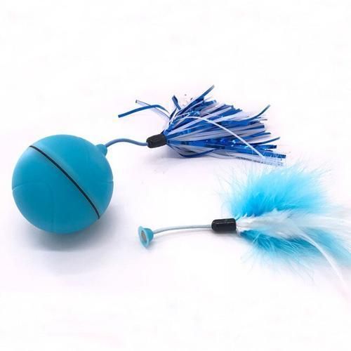 Electric Cat Toys Rolling Ball Smart Automatic Cat Toy Laser Feather Toys For Cats Interactive Magic Ball Pet Usb Rechargeable