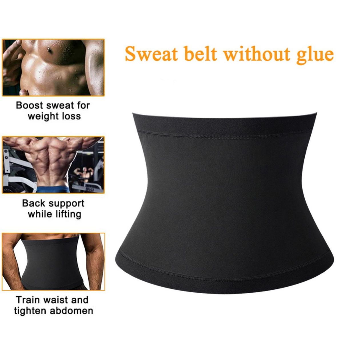 Men Waist Trimmer Belt Male Waist Fat Slimming Compression Belt Black Blue