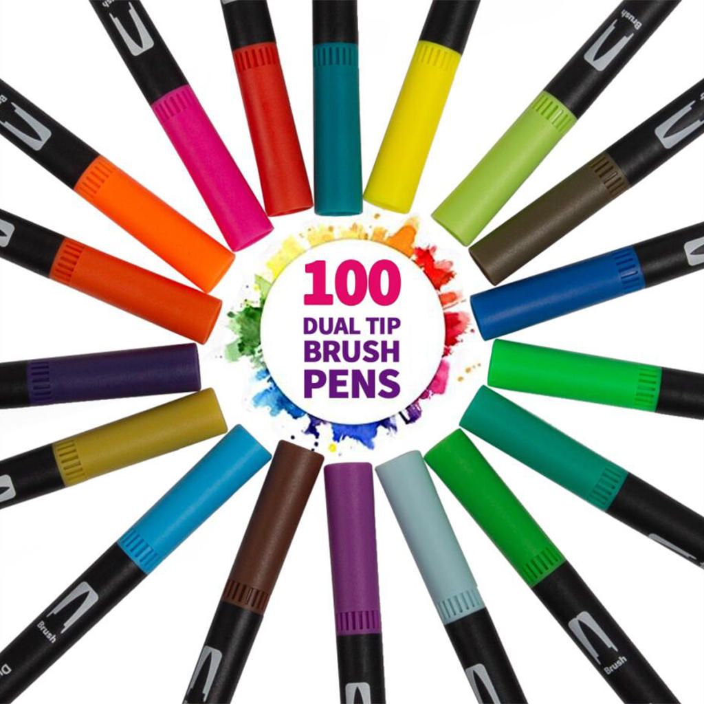 48 Color Dual Tip Brush Pens Painting Markers For Journaling Doodling