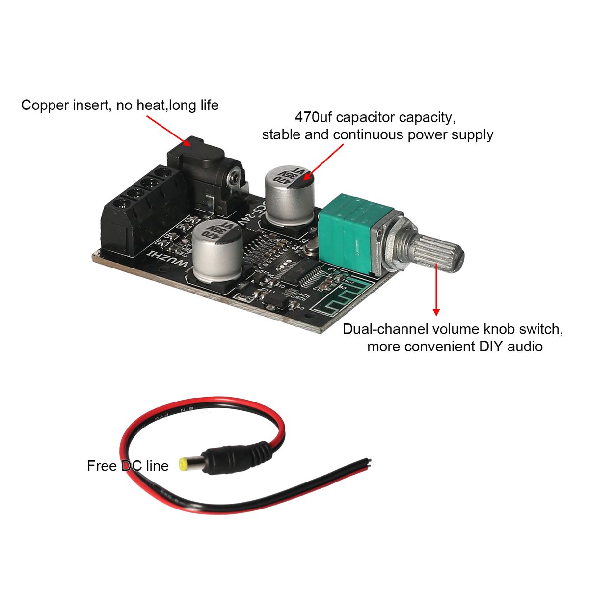 Mini BT 5.0 Wireless Audio Digital Power Amplifier Stereo