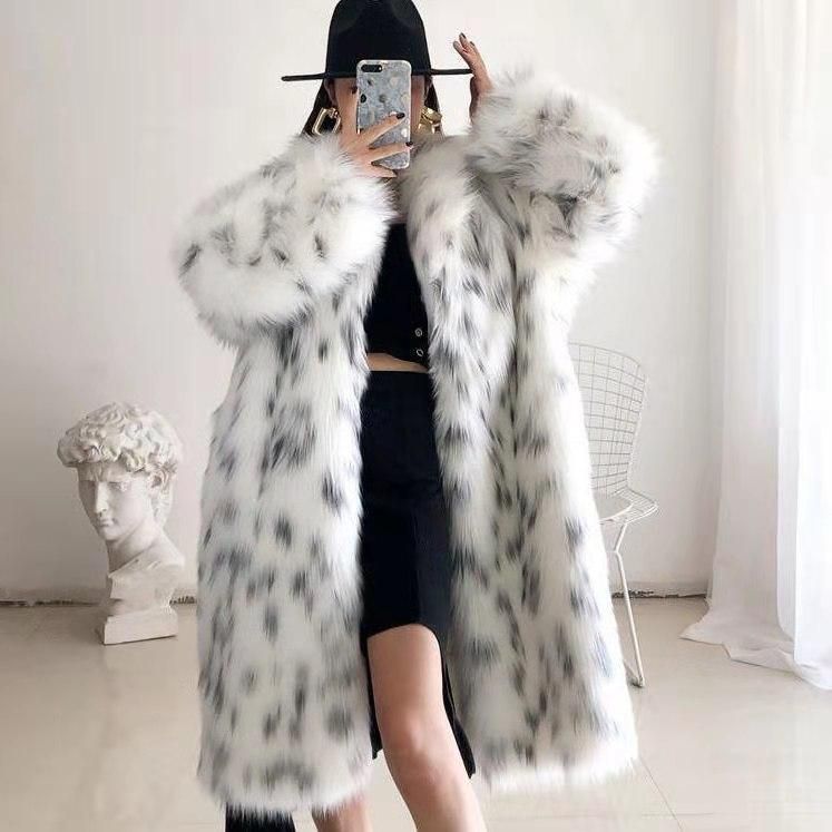 Faux Fox Coat Women's New Faux Fur Coat Women's Thickened Loose Lapel Top