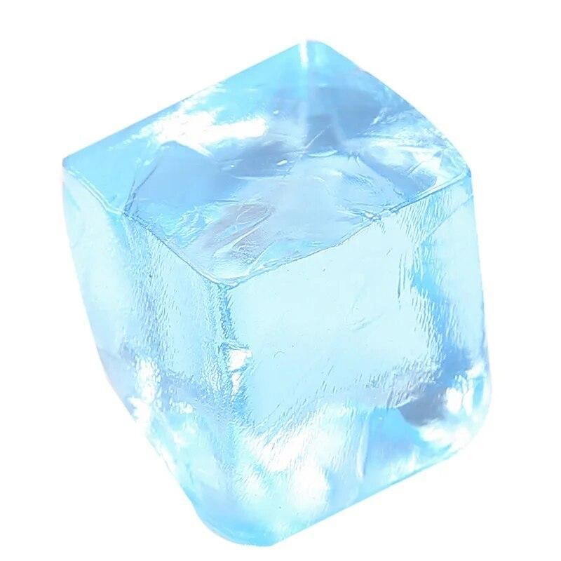 2Pcs Creative Ice Cube Pinch Music Fidget Toy Cute Decompression Candy Color Ice Cube Soft Squeeze Toys Kids Adult Venting Toys
