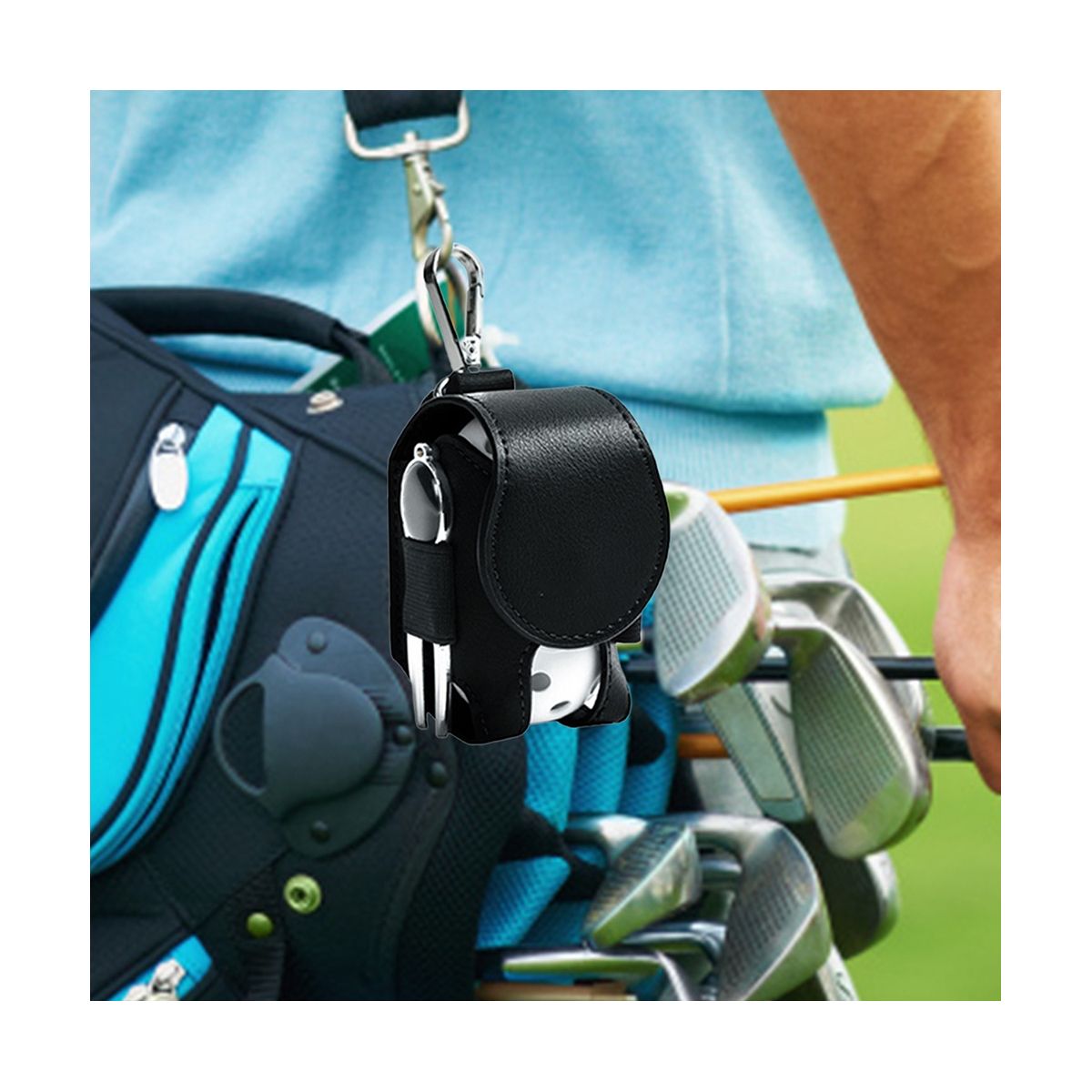 2 Pcs Golf Tee Bag Ball Pouch Mini Leather Golf Ball