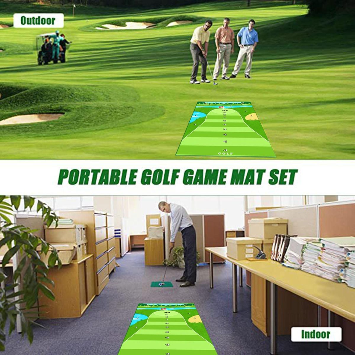 1 Set Golf Practice Mat Golf Chipping Game Hitting Mat Outdoor Play Equipment