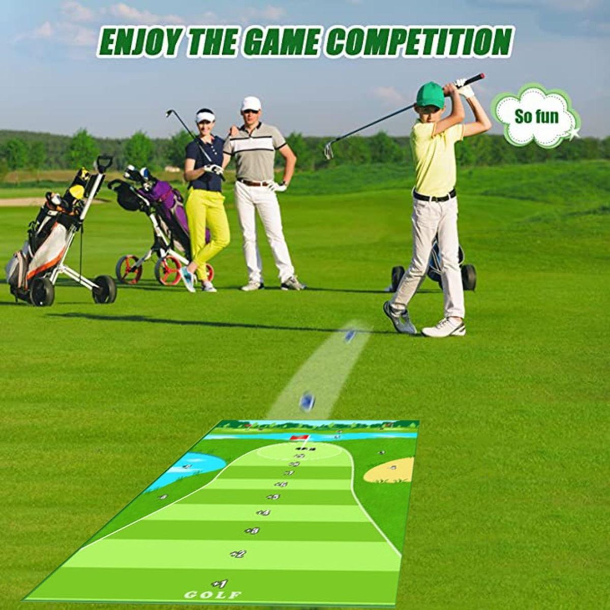 1 Set Golf Practice Mat Golf Chipping Game Hitting Mat Outdoor Play Equipment
