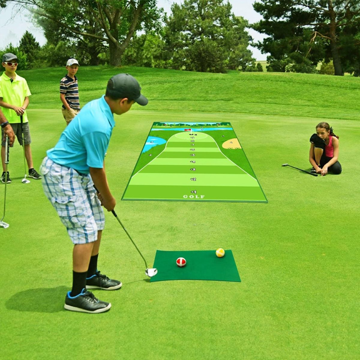 1 Set Golf Practice Mat Golf Chipping Game Hitting Mat Outdoor Play Equipment