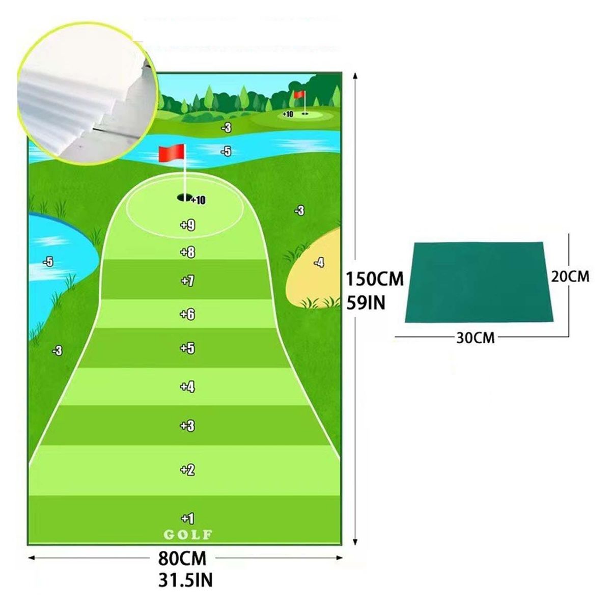 1 Set Golf Practice Mat Golf Chipping Game Hitting Mat Outdoor Play Equipment