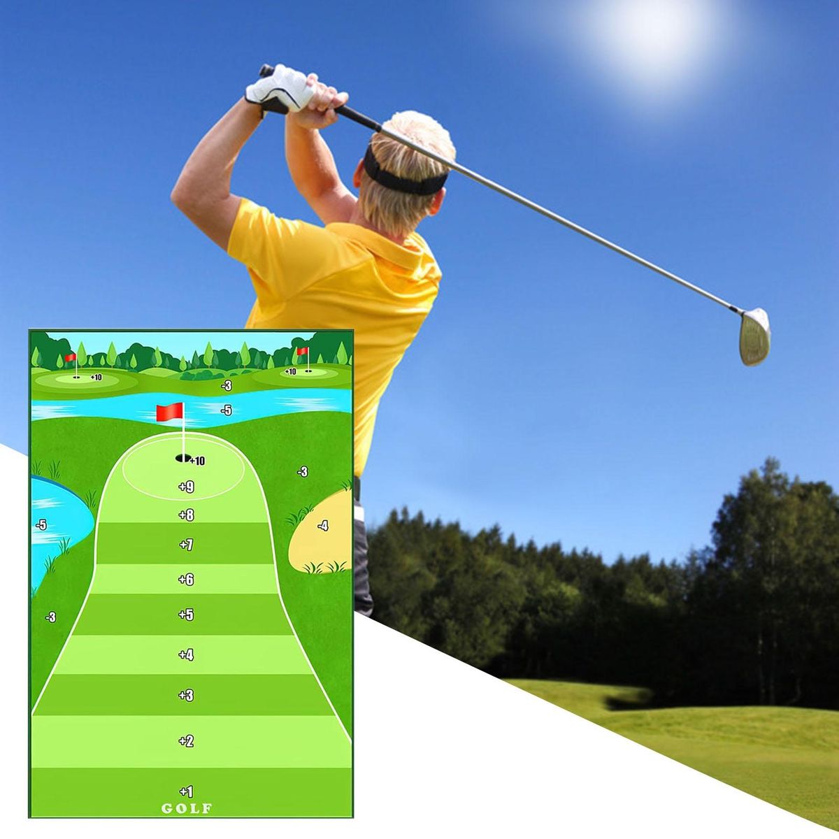 1 Set Golf Practice Mat Golf Chipping Game Hitting Mat Outdoor Play Equipment