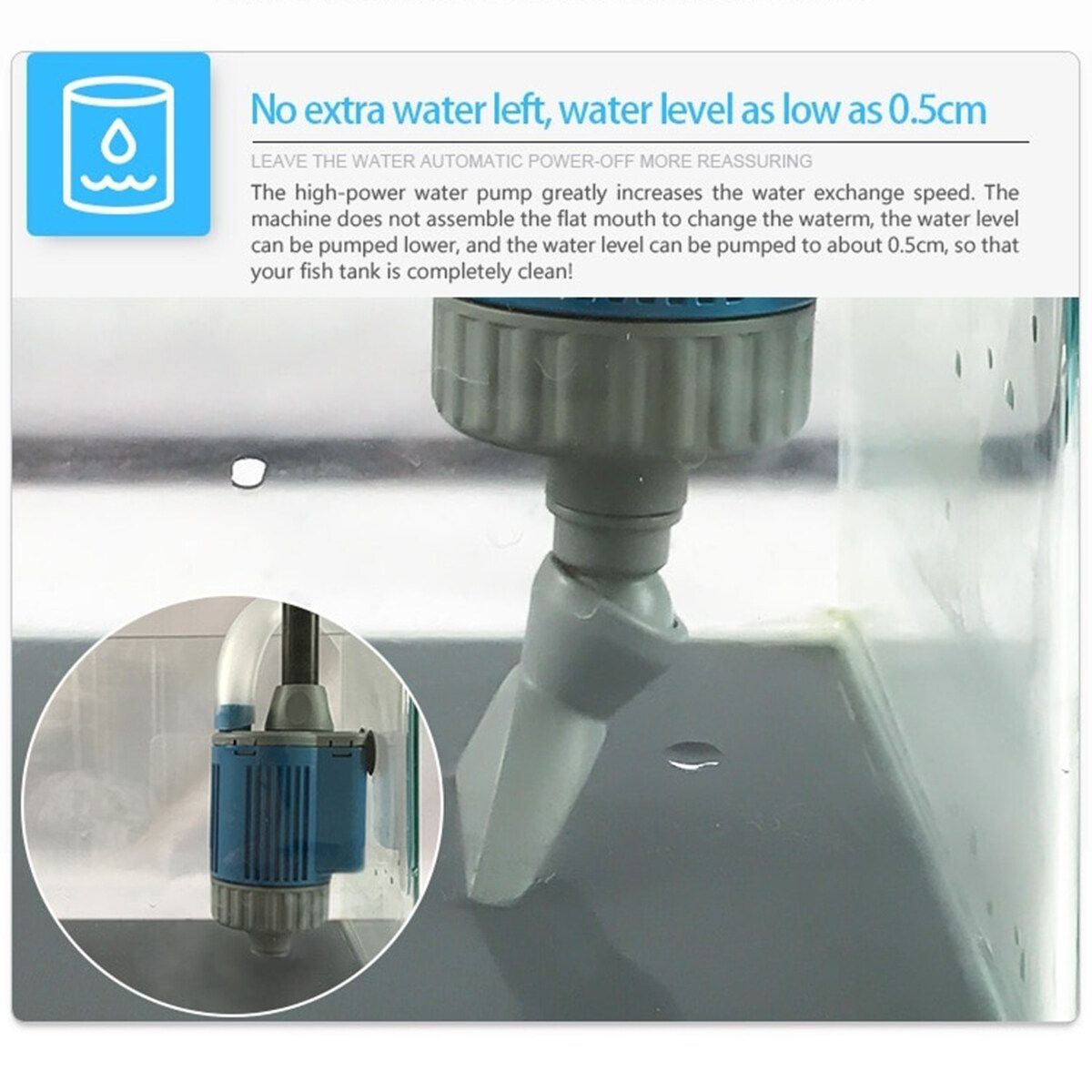 28W Electric Aquarium Fish Tank Water Change Pump Aquarium Cleaning Tool