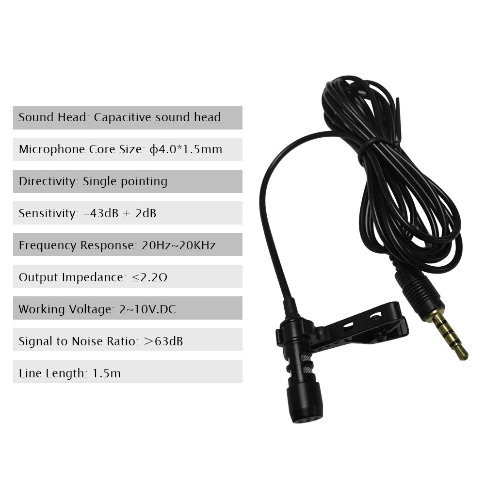 Mini Clip-on Microphone Clipper Microphone Condenser Mic