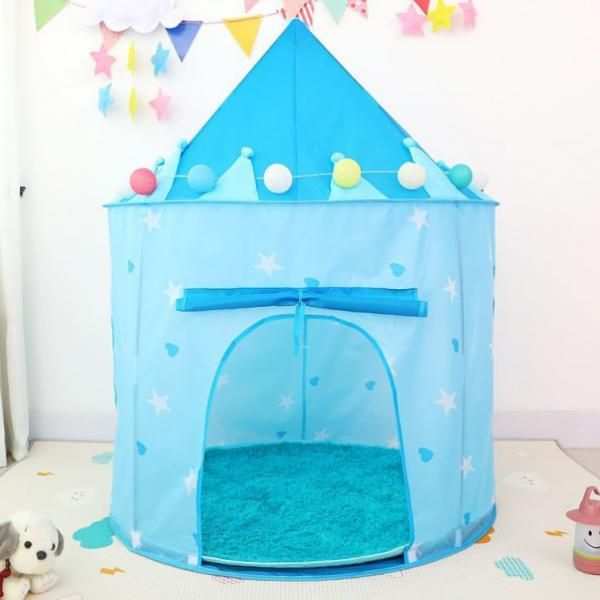 Collapsible Girls Fairy Play Tent Children Kids Room Play House Blue